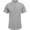 imageCOOFANDY Mens Wrinkle Free Untucked Cuban Shirt Business Casual Button Down Shirts Short Sleeve ShirtLight Grey