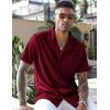 imageCOOFANDY Mens Wrinkle Free Untucked Cuban Shirt Business Casual Button Down Shirts Short Sleeve ShirtRed