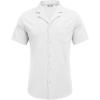 imageCOOFANDY Mens Wrinkle Free Untucked Cuban Shirt Business Casual Button Down Shirts Short Sleeve ShirtWhite
