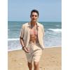 imageCOOFANDY Mens 2 Pieces Linen Set Short Sleeve Button Down Shirts Summer Beach Shorts Casual OutfitsApricot