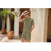 imageCOOFANDY Mens 2 Pieces Linen Set Short Sleeve Button Down Shirts Summer Beach Shorts Casual OutfitsArmy Green