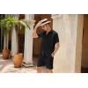 imageCOOFANDY Mens 2 Pieces Linen Set Short Sleeve Button Down Shirts Summer Beach Shorts Casual OutfitsBlack