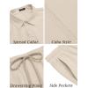 imageCOOFANDY Mens 2 Pieces Linen Set Short Sleeve Button Down Shirts Summer Beach Shorts Casual OutfitsKhaki