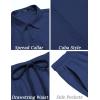 imageCOOFANDY Mens 2 Pieces Linen Set Short Sleeve Button Down Shirts Summer Beach Shorts Casual OutfitsNavy Blue
