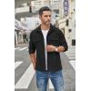imageCOOFANDY Mens Casual Shirt Jacket Long Sleeve Button Down Overshirt Lightweight Shacket with PocketsBlack