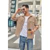 imageCOOFANDY Mens Casual Shirt Jacket Long Sleeve Button Down Overshirt Lightweight Shacket with PocketsDark Khaki
