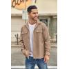 imageCOOFANDY Mens Casual Shirt Jacket Long Sleeve Button Down Overshirt Lightweight Shacket with PocketsDark Khaki