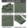 imageCOOFANDY Mens Casual Shirt Jacket Long Sleeve Button Down Overshirt Lightweight Shacket with PocketsDeep Army Green