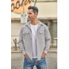 imageCOOFANDY Mens Casual Shirt Jacket Long Sleeve Button Down Overshirt Lightweight Shacket with PocketsLight Grey