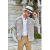 imageCOOFANDY Mens Casual Shirt Jacket Long Sleeve Button Down Overshirt Lightweight Shacket with PocketsLight Grey