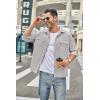 imageCOOFANDY Mens Casual Shirt Jacket Long Sleeve Button Down Overshirt Lightweight Shacket with PocketsLight Grey