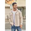 imageCOOFANDY Mens Casual Shirt Jacket Long Sleeve Button Down Overshirt Lightweight Shacket with PocketsLight Khaki