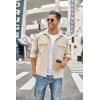 imageCOOFANDY Mens Casual Shirt Jacket Long Sleeve Button Down Overshirt Lightweight Shacket with PocketsLight Khaki