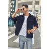 imageCOOFANDY Mens Casual Shirt Jacket Long Sleeve Button Down Overshirt Lightweight Shacket with PocketsNavy Blue