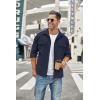 imageCOOFANDY Mens Casual Shirt Jacket Long Sleeve Button Down Overshirt Lightweight Shacket with PocketsNavy Blue