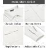 imageCOOFANDY Mens Casual Shirt Jacket Long Sleeve Button Down Overshirt Lightweight Shacket with PocketsWhite
