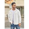 imageCOOFANDY Mens Casual Shirt Jacket Long Sleeve Button Down Overshirt Lightweight Shacket with PocketsWhite