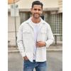 imageCOOFANDY Mens Casual Shirt Jacket Long Sleeve Button Down Overshirt Lightweight Shacket with PocketsWhite