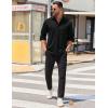 imageCOOFANDY Mens Long Sleeve Wrinkle Free Shirts Casual Button Down Stretch Dress Shirt with PocketBlack