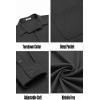 imageCOOFANDY Mens Long Sleeve Wrinkle Free Shirts Casual Button Down Stretch Dress Shirt with PocketDark Grey