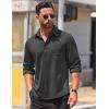 imageCOOFANDY Mens Long Sleeve Wrinkle Free Shirts Casual Button Down Stretch Dress Shirt with PocketDark Grey