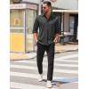 imageCOOFANDY Mens Long Sleeve Wrinkle Free Shirts Casual Button Down Stretch Dress Shirt with PocketDark Grey