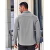 imageCOOFANDY Mens Long Sleeve Wrinkle Free Shirts Casual Button Down Stretch Dress Shirt with PocketLight Grey
