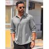 imageCOOFANDY Mens Long Sleeve Wrinkle Free Shirts Casual Button Down Stretch Dress Shirt with PocketLight Grey