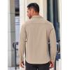 imageCOOFANDY Mens Long Sleeve Wrinkle Free Shirts Casual Button Down Stretch Dress Shirt with PocketLight Khaki