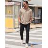 imageCOOFANDY Mens Long Sleeve Wrinkle Free Shirts Casual Button Down Stretch Dress Shirt with PocketLight Khaki