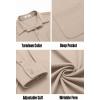 imageCOOFANDY Mens Long Sleeve Wrinkle Free Shirts Casual Button Down Stretch Dress Shirt with PocketLight Khaki