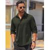 imageCOOFANDY Mens Long Sleeve Wrinkle Free Shirts Casual Button Down Stretch Dress Shirt with PocketOlive Green