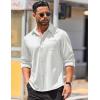 imageCOOFANDY Mens Long Sleeve Wrinkle Free Shirts Casual Button Down Stretch Dress Shirt with PocketWhite