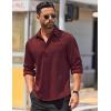 imageCOOFANDY Mens Long Sleeve Wrinkle Free Shirts Casual Button Down Stretch Dress Shirt with PocketWine Red