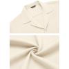 imageCOOFANDY Mens Waffle Shirt Button Down Short Sleeve Shirt Loose Fit Cuban Beach TopsApricot