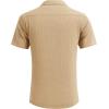 imageCOOFANDY Mens Waffle Shirt Button Down Short Sleeve Shirt Loose Fit Cuban Beach TopsDark Khaki
