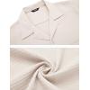 imageCOOFANDY Mens Waffle Shirt Button Down Short Sleeve Shirt Loose Fit Cuban Beach TopsKhaki