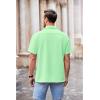 imageCOOFANDY Mens Waffle Shirt Button Down Short Sleeve Shirt Loose Fit Cuban Beach TopsLight Green