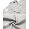 imageCOOFANDY Mens Waffle Shirt Button Down Short Sleeve Shirt Loose Fit Cuban Beach TopsLight Grey