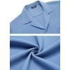 imageCOOFANDY Mens Waffle Shirt Button Down Short Sleeve Shirt Loose Fit Cuban Beach TopsRoyal Blue