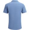 imageCOOFANDY Mens Waffle Shirt Button Down Short Sleeve Shirt Loose Fit Cuban Beach TopsRoyal Blue