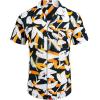 imageCOOFANDY Mens Waffle Shirt Button Down Short Sleeve Shirt Loose Fit Cuban Beach TopsYellow Black