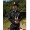 imageCOOFANDY Mens Western Cowboy Shirts Long Sleeve Cotton Casual Button Down Work Shirt with Pockets01black