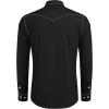 imageCOOFANDY Mens Western Cowboy Shirts Long Sleeve Cotton Casual Button Down Work Shirt with Pockets01black