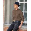 imageCOOFANDY Mens Western Cowboy Shirts Long Sleeve Cotton Casual Button Down Work Shirt with PocketsBrown