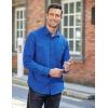 imageCOOFANDY Mens Western Cowboy Shirts Long Sleeve Cotton Casual Button Down Work Shirt with PocketsFrench Blue
