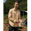 imageCOOFANDY Mens Western Cowboy Shirts Long Sleeve Cotton Casual Button Down Work Shirt with PocketsKhakitan