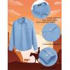 imageCOOFANDY Mens Western Cowboy Shirts Long Sleeve Cotton Casual Button Down Work Shirt with PocketsLight Blue