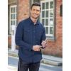 imageCOOFANDY Mens Western Cowboy Shirts Long Sleeve Cotton Casual Button Down Work Shirt with PocketsNavy Blue