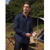 imageCOOFANDY Mens Western Cowboy Shirts Long Sleeve Cotton Casual Button Down Work Shirt with PocketsSolid Deep Blue